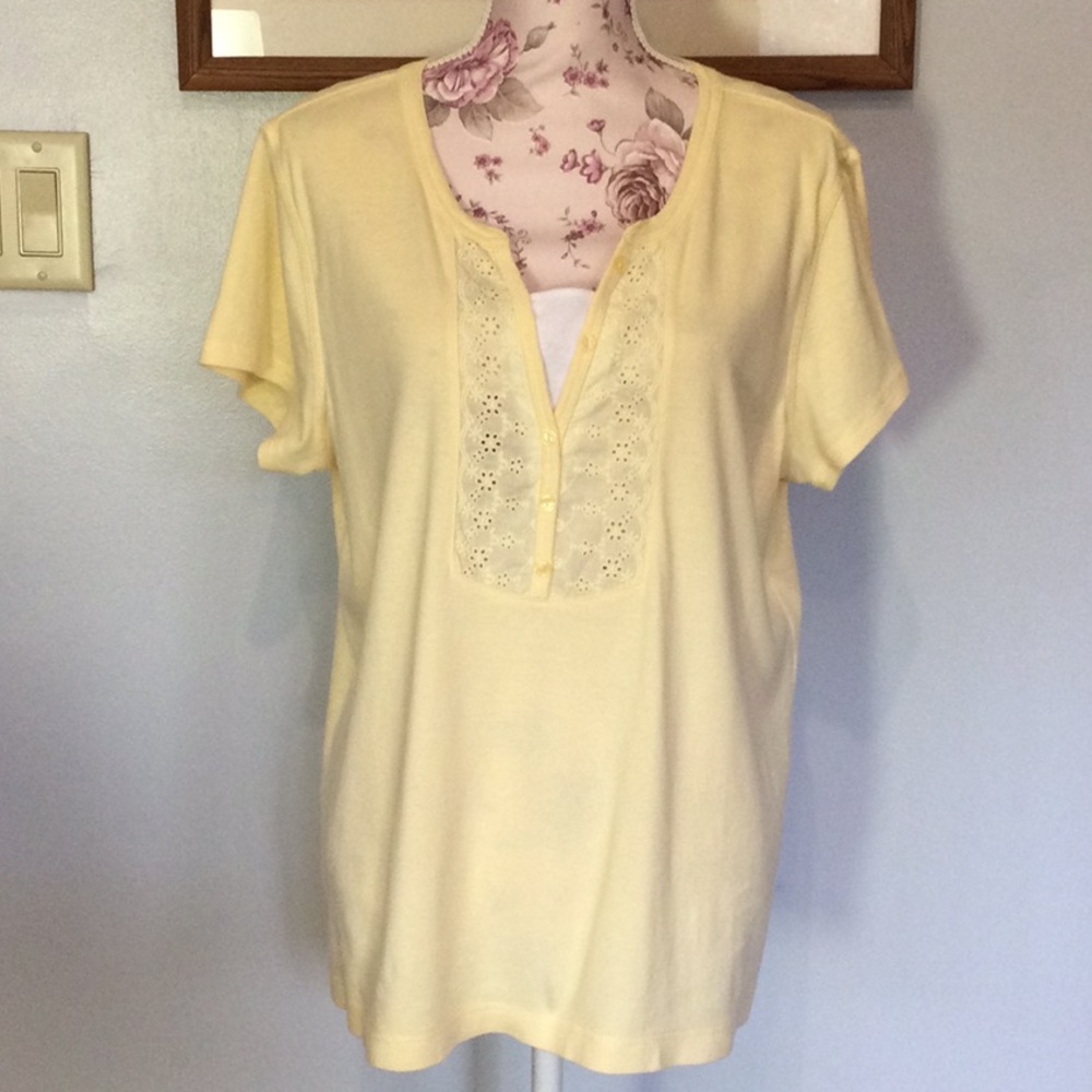 Van Heusen Yellow & White Top